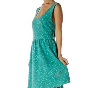 LC Lauren Conrad Teal Polka Dot Sleeveless Dress - Size M